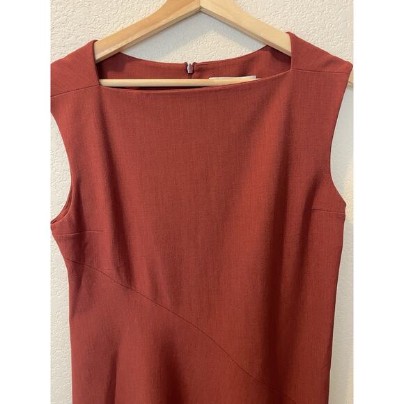 M.M. LaFleur Pauline Dress Size 10 Brick Red Career Square Neck A-line Travel - Picture 9 of 13